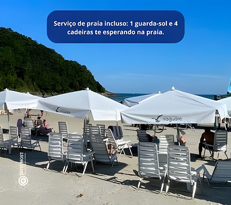 Cobertura Enxoval de Hotel • Piscina • Serv. Praia